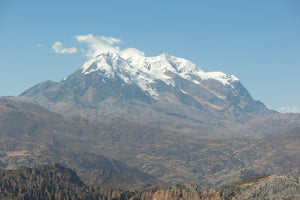 The Majestic Illimani Snow-Capped Mountain