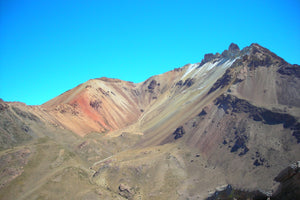 Colorful mountain landscape with a clear blue sky