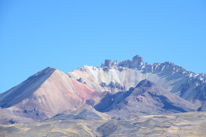 Spectacular multicolored volcanic formation in the Bolivian Altiplano.