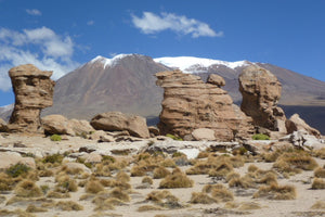 Valle de las rocas landscape with  and a mountain in the background