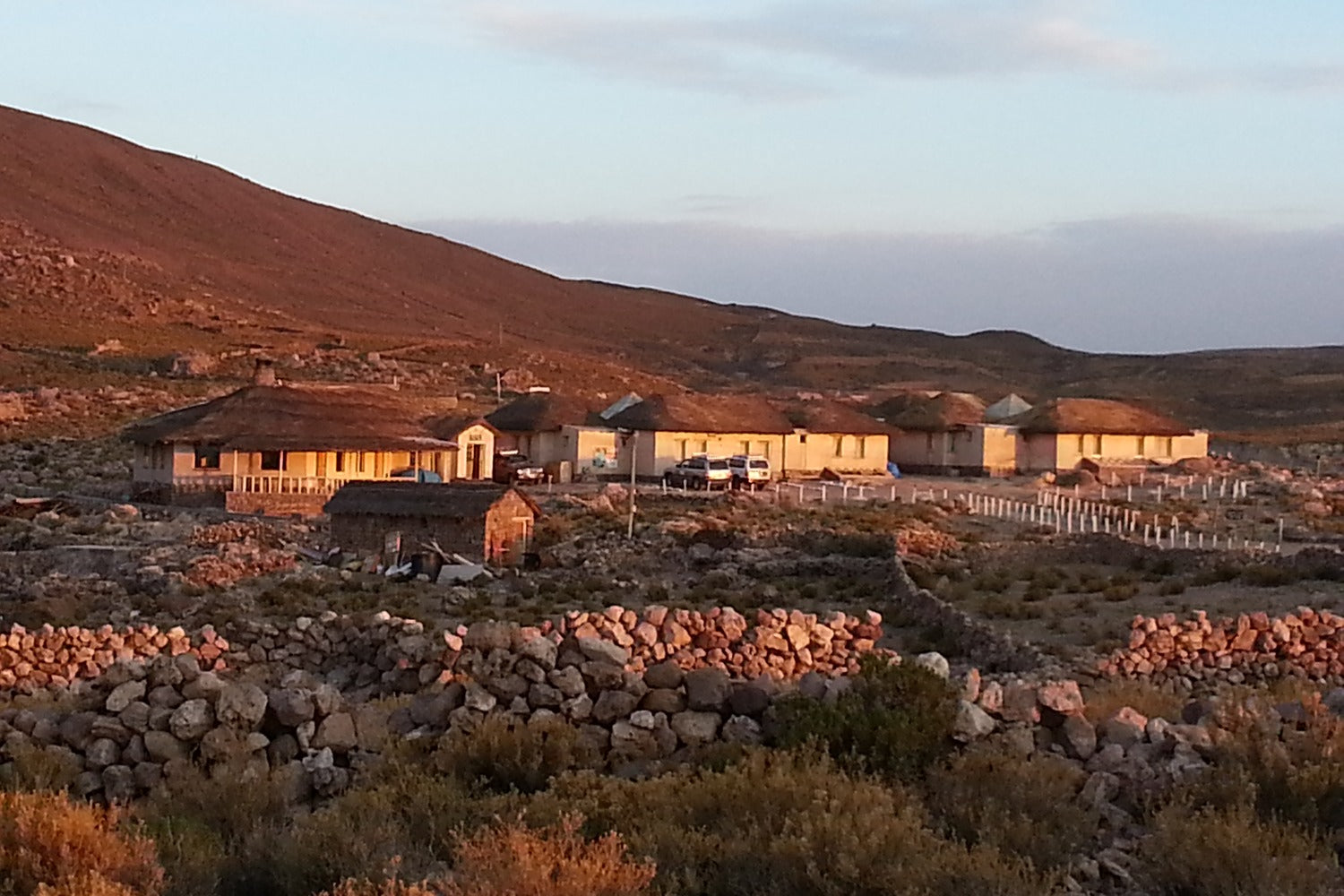 View of the eco-lodge de sal in tahua north of the Uyuni salt flat